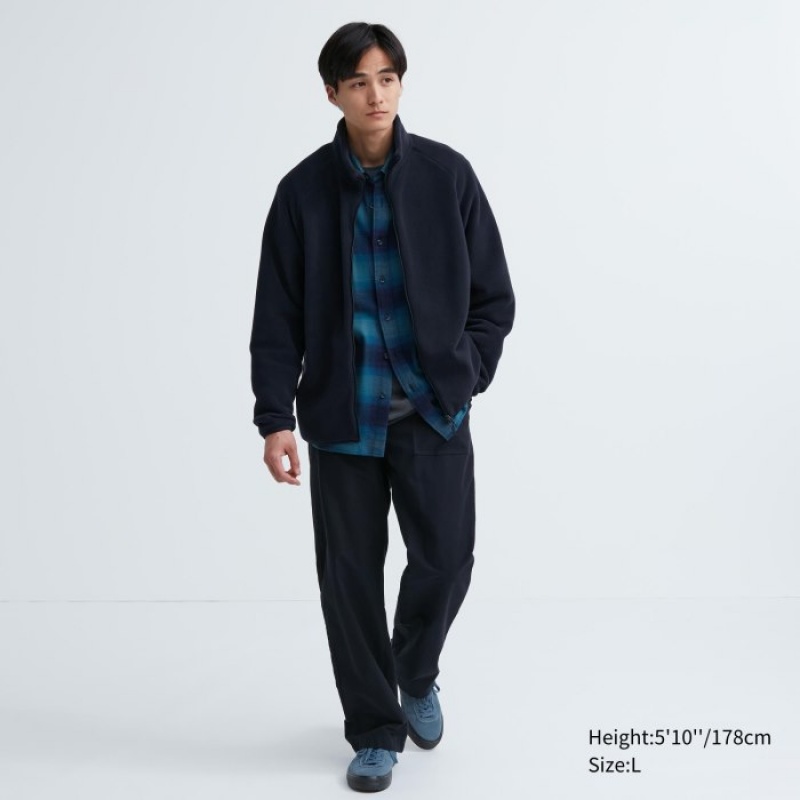 Navy Uniqlo Full-Zip Women Fleece | 212231