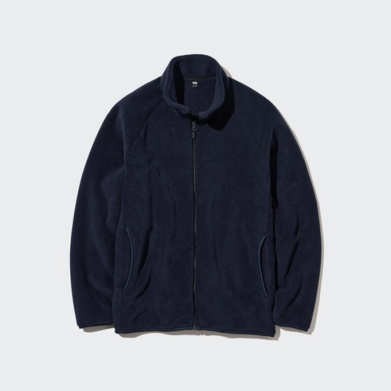 Navy Uniqlo Full-Zip Women Fleece | 212231