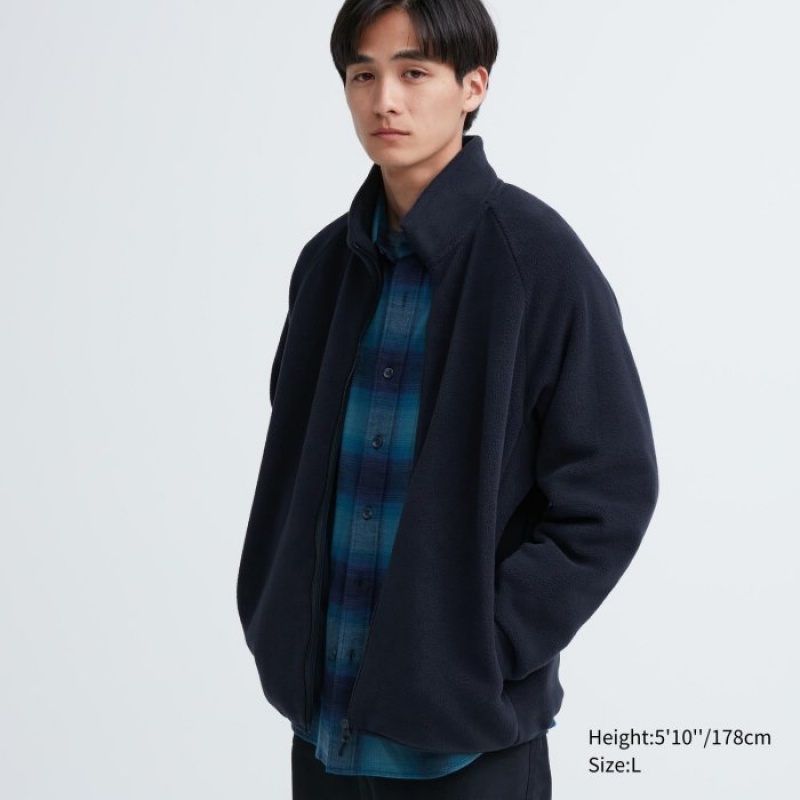 Navy Uniqlo Full-Zip Women Fleece | 212231
