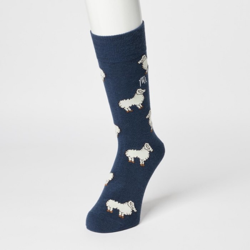 Navy Uniqlo HEATTECH Anti-Odor Women Socks | 585800