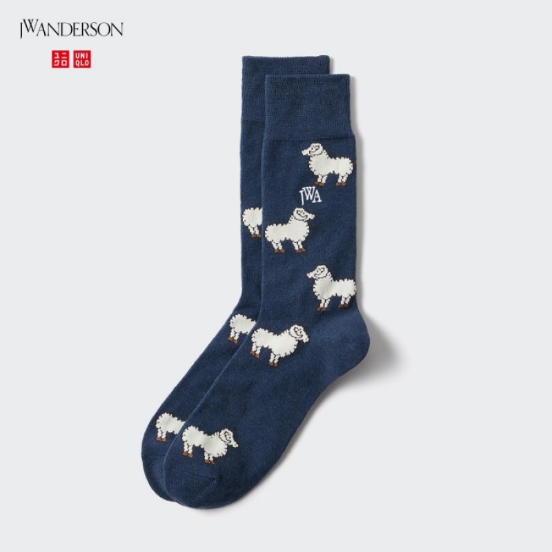 Navy Uniqlo HEATTECH Anti-Odor Women Socks | 585800