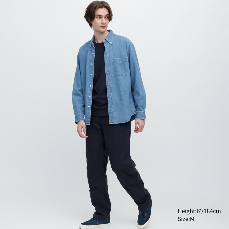 Navy Uniqlo HEATTECH Ultra Warm Crew Neck Long-Sleeve Men T Shirts | 2404801