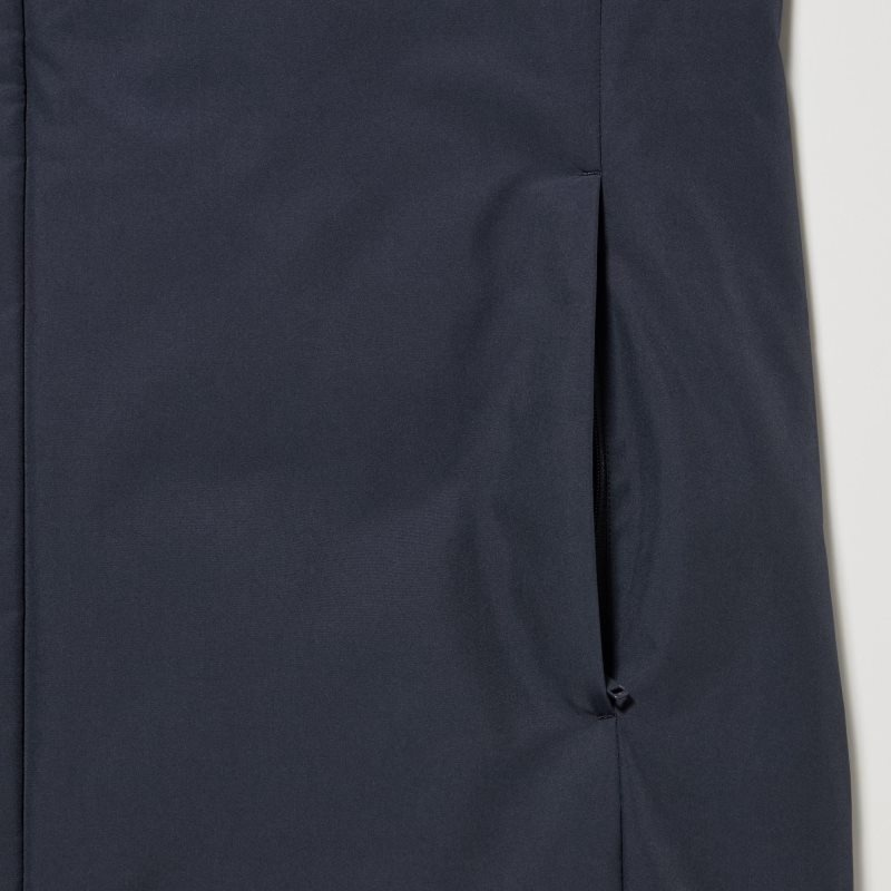 Navy Uniqlo Hybrid Down Men Coats | 9145948