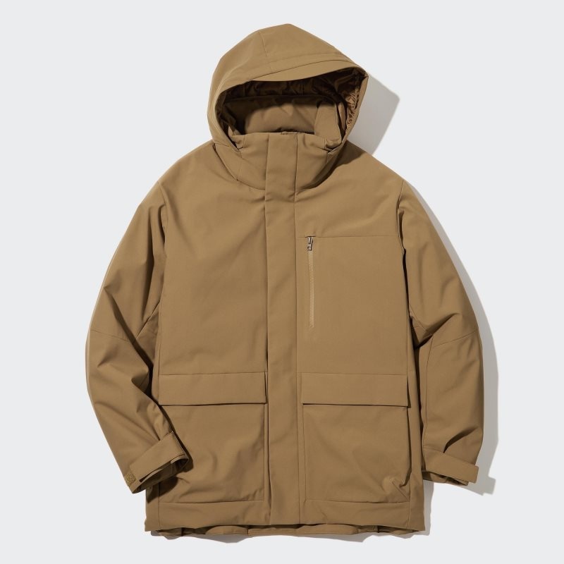 Navy Uniqlo Hybrid Down Men Parka | 493359