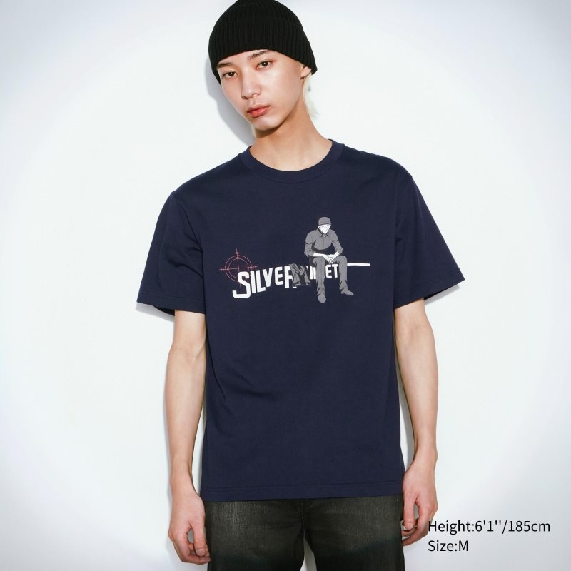 Navy Uniqlo Introduction Of Detective Conan Case Closed Ut Short-sleeve Graphic Men T Shirts | 677705