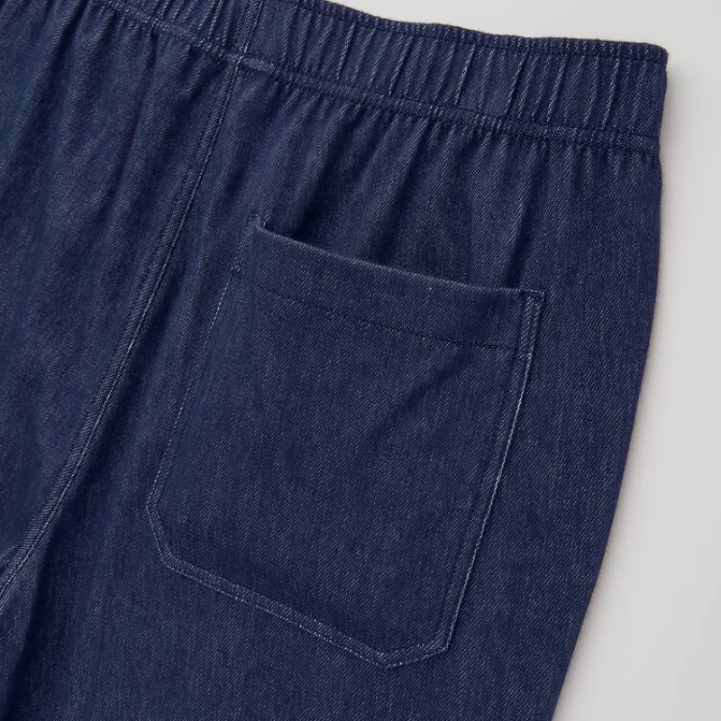 Navy Uniqlo Jersey Relaxed Fit Ankle Length Men Pants | 9173782