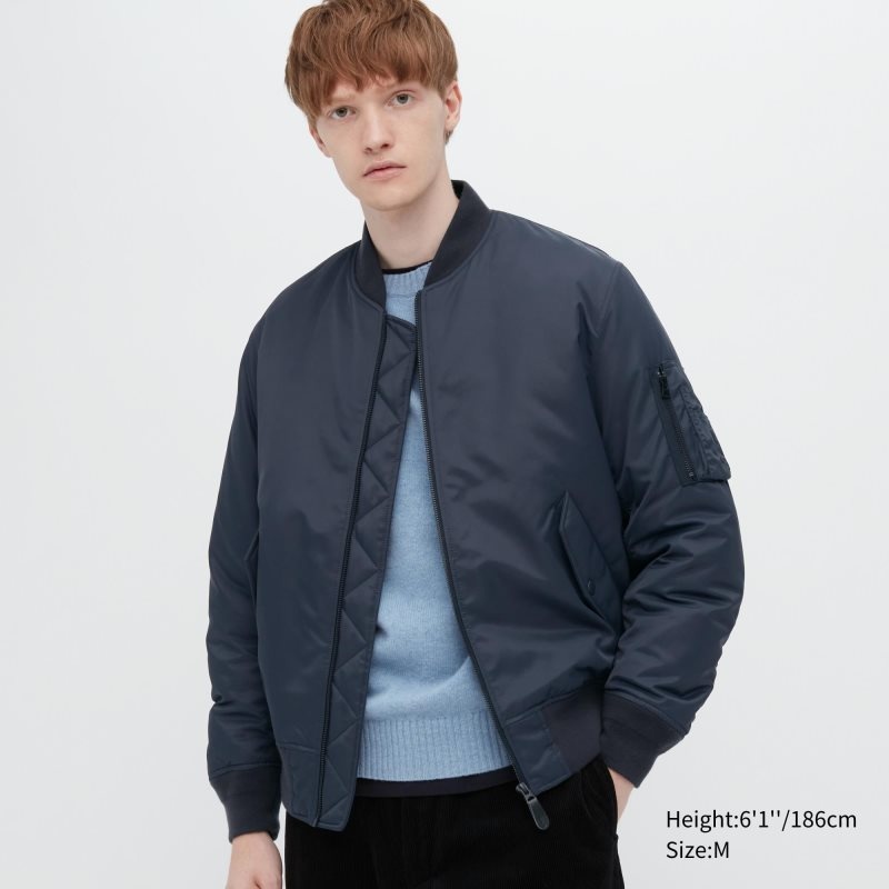 Navy Uniqlo Ma-1 Men Jackets | 238298