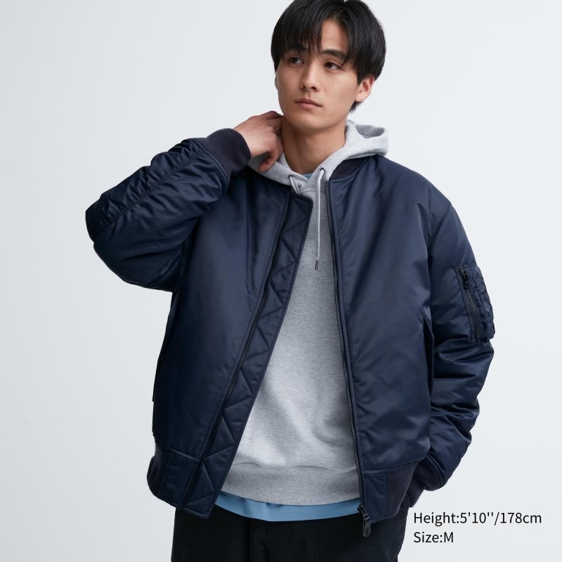 Navy Uniqlo Ma-1 Men Jackets | 5531533