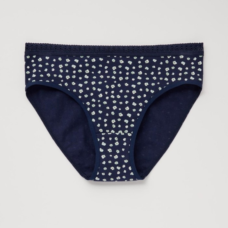 Navy Uniqlo Mid-Rise Women Briefs | 1970155