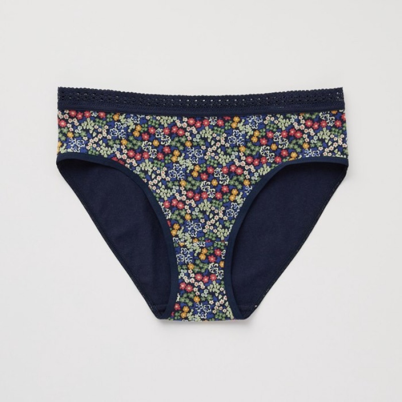 Navy Uniqlo Mid-Rise Women Briefs | 4182682