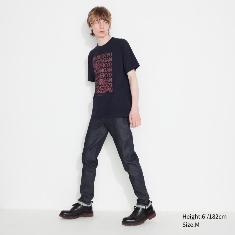 Navy Uniqlo Naruto Ut Short-sleeve Graphic Sasuke Uchiha Men T Shirts | 9791234