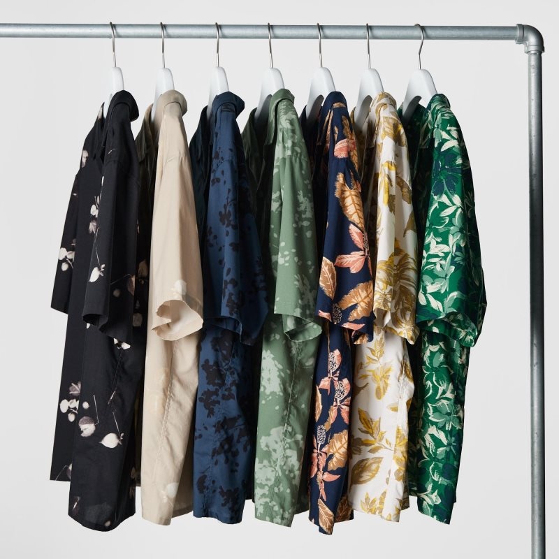 Navy Uniqlo Open Collar Short-sleeve Men Shirts | 5697189
