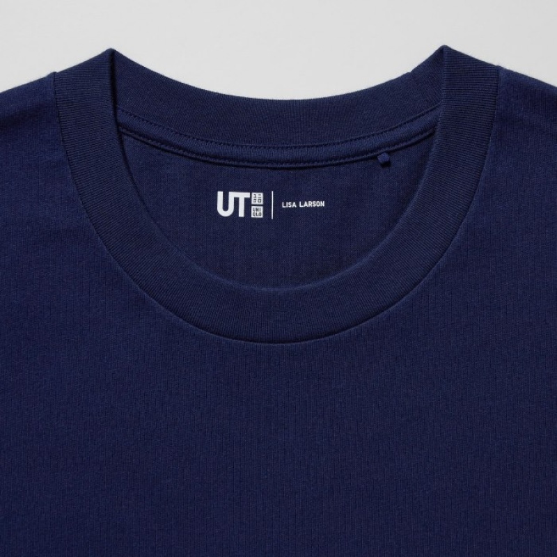 Navy Uniqlo PEACE FOR ALL Lisa Larson Short-Sleeve Women T Shirts | 7249181