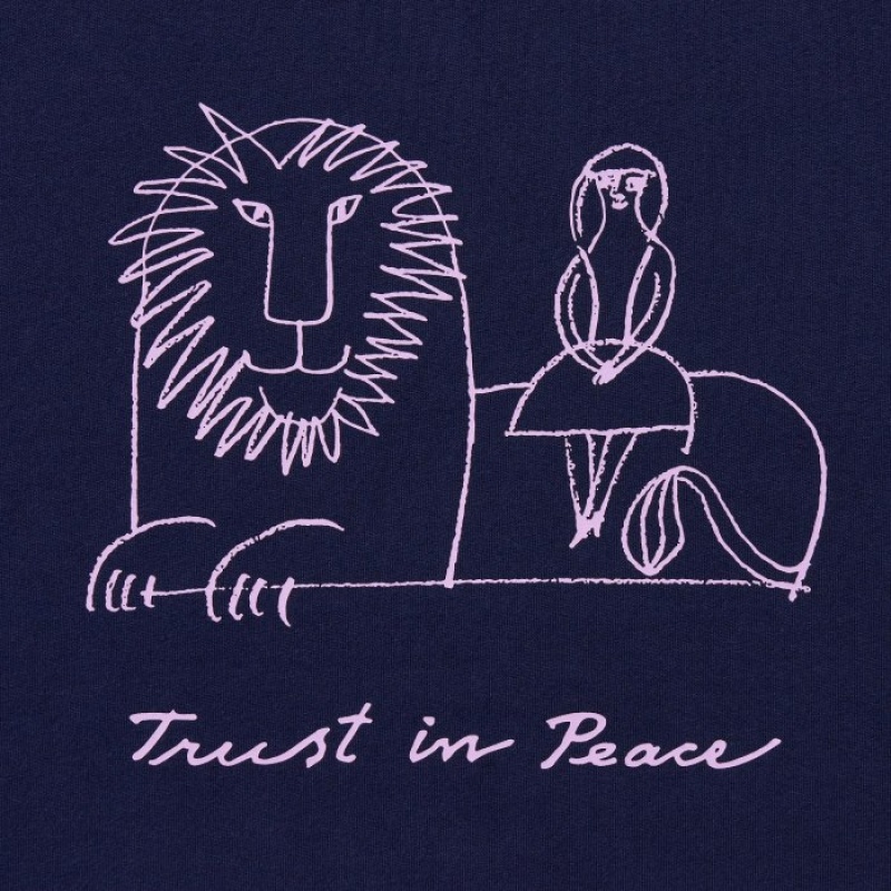 Navy Uniqlo PEACE FOR ALL Lisa Larson Short-Sleeve Women T Shirts | 7249181
