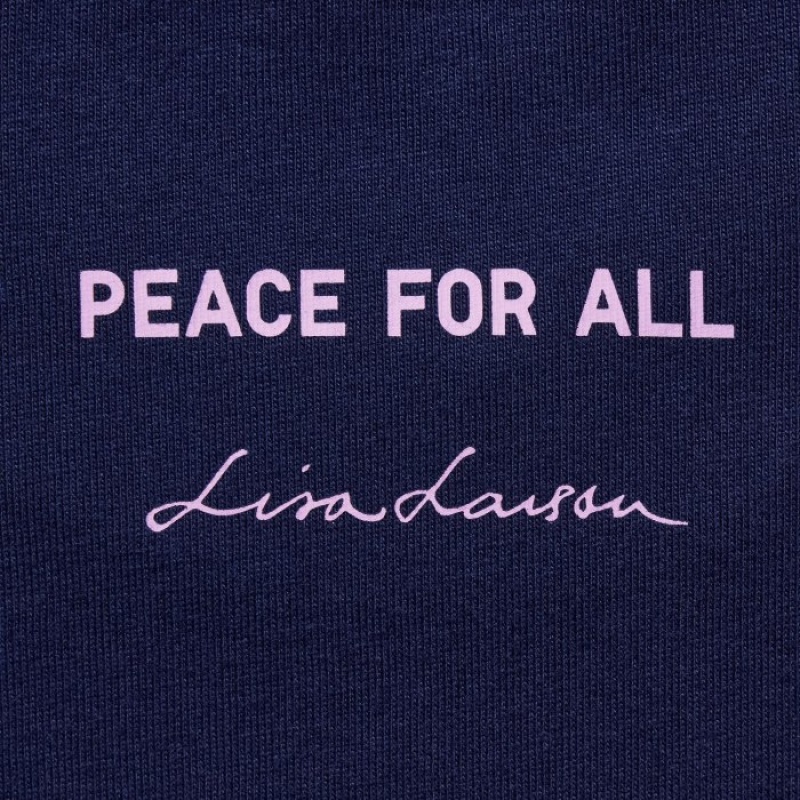 Navy Uniqlo PEACE FOR ALL Lisa Larson Short-Sleeve Women T Shirts | 7249181