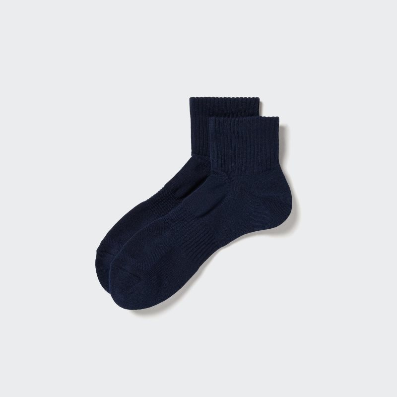 Navy Uniqlo Pile Half Men Socks | 8938953