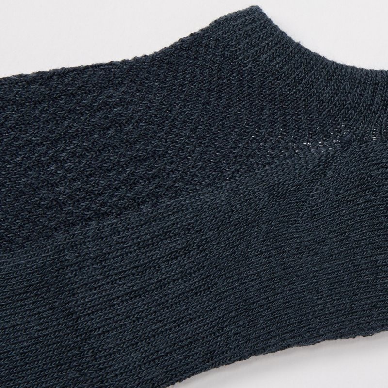 Navy Uniqlo Pile Low Cut Men Socks | 2540914