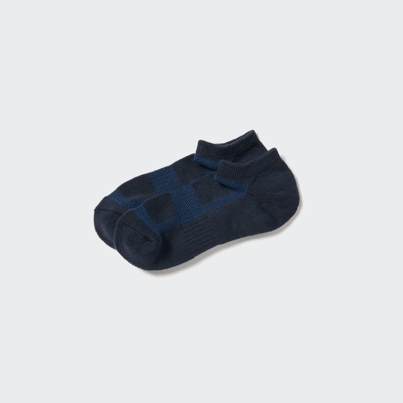 Navy Uniqlo Pile Mesh Short Men Socks | 2491221