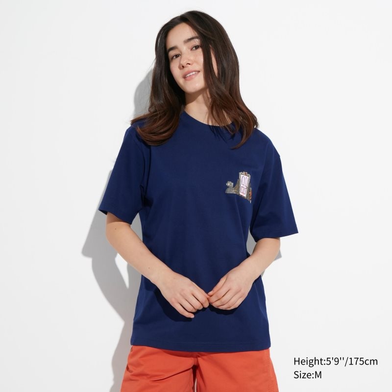 Navy Uniqlo Pixar Art Ut Short-sleeve Graphic Kazuma Mikami Men T Shirts | 8585725