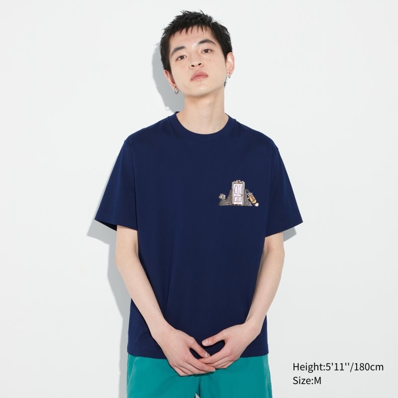 Navy Uniqlo Pixar Art Ut Short-sleeve Graphic Kazuma Mikami Men T Shirts | 8585725