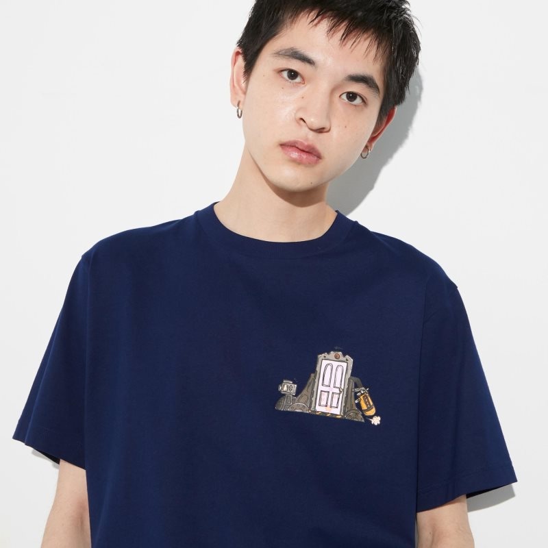 Navy Uniqlo Pixar Art Ut Short-sleeve Graphic Kazuma Mikami Men T Shirts | 8585725