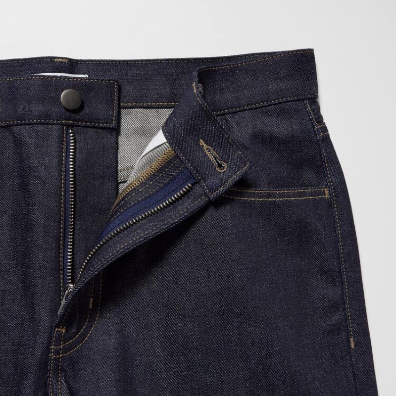 Navy Uniqlo Selvedge Regular Fit Men Jeans | 9298098