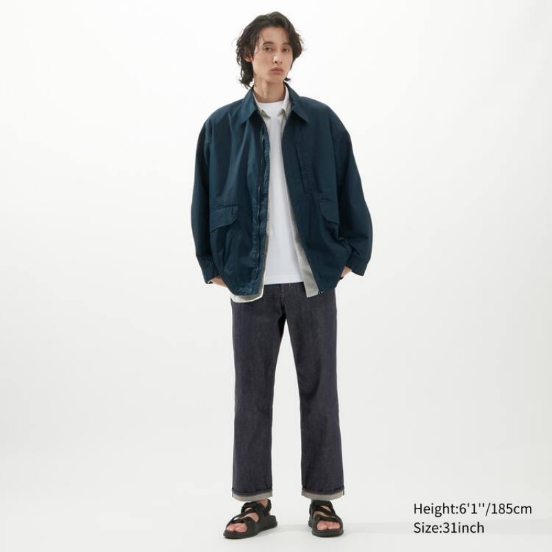 Navy Uniqlo Selvedge Regular Fit Men Jeans | 9298098