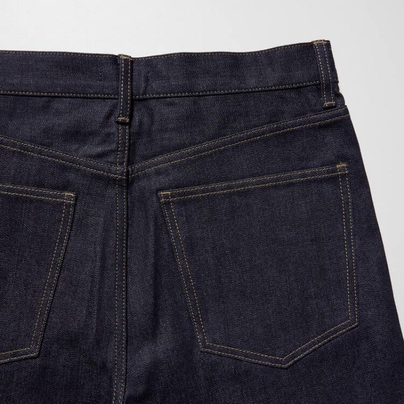 Navy Uniqlo Selvedge Regular Fit Men Jeans | 9298098