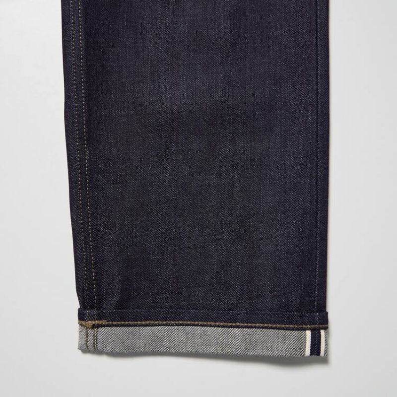 Navy Uniqlo Selvedge Regular Fit Men Jeans | 9298098