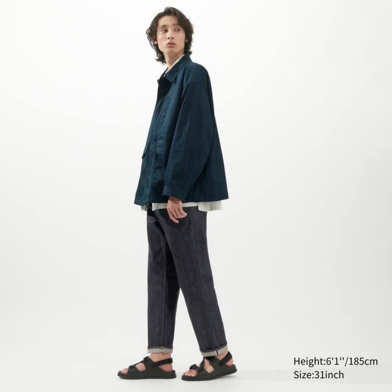 Navy Uniqlo Selvedge Regular Fit Men Jeans | 9298098