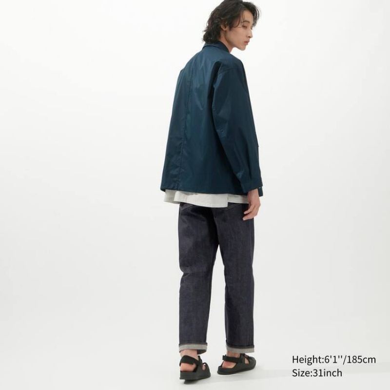 Navy Uniqlo Selvedge Regular Fit Men Jeans | 9298098