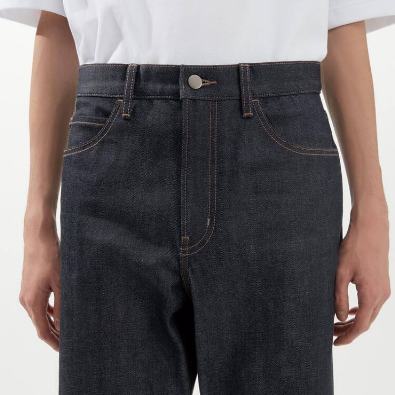 Navy Uniqlo Selvedge Regular Fit Men Jeans | 9298098