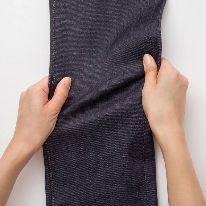 Navy Uniqlo Selvedge Stretch Slim Fit Men Jeans | 2904946