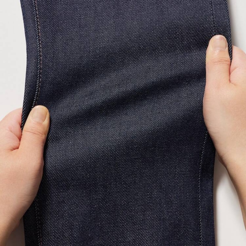 Navy Uniqlo Selvedge Stretch Slim Fit Men Jeans | 8860176