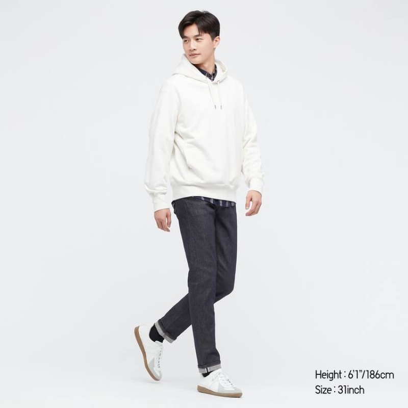 Navy Uniqlo Selvedge Stretch Slim Fit Men Jeans | 8860176