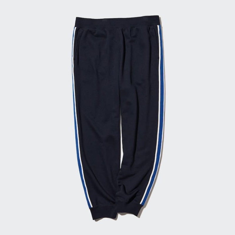 Navy Uniqlo Side Striped Jogger Men Pants | 6813152