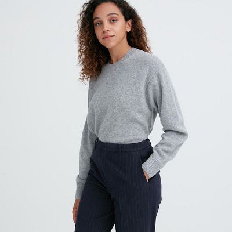 Navy Uniqlo Smart Brushed Ankle (Pinstripe) Women Pants | 3758653