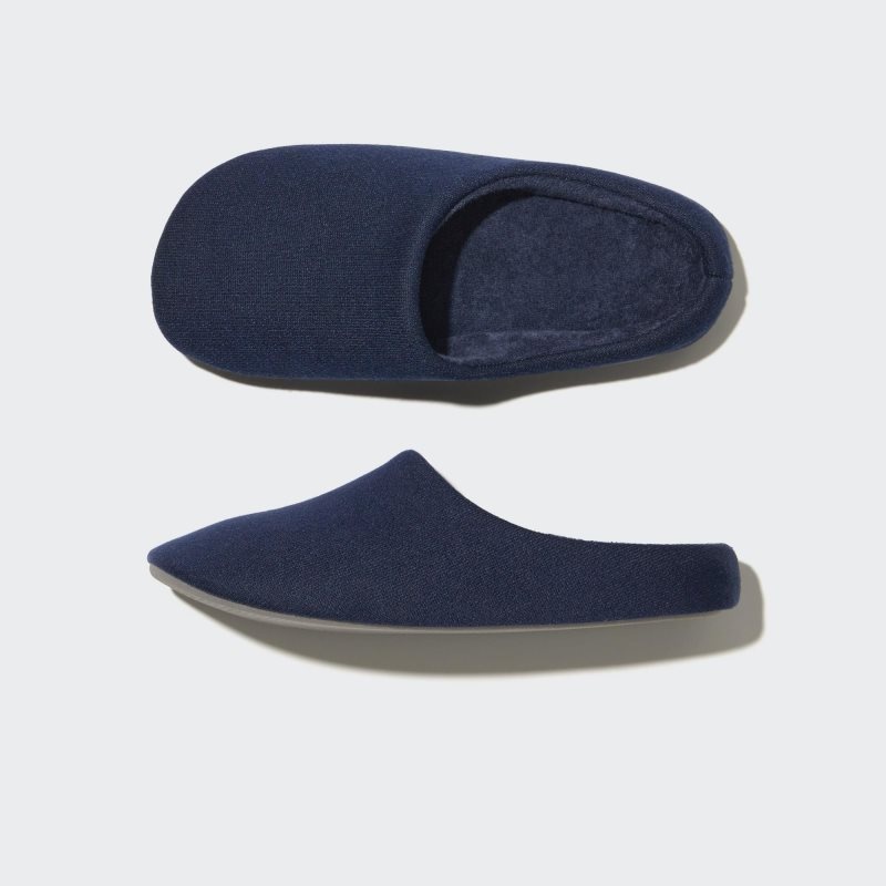Navy Uniqlo Sweat Jersey Rubber Sole Men Slippers | 2778528