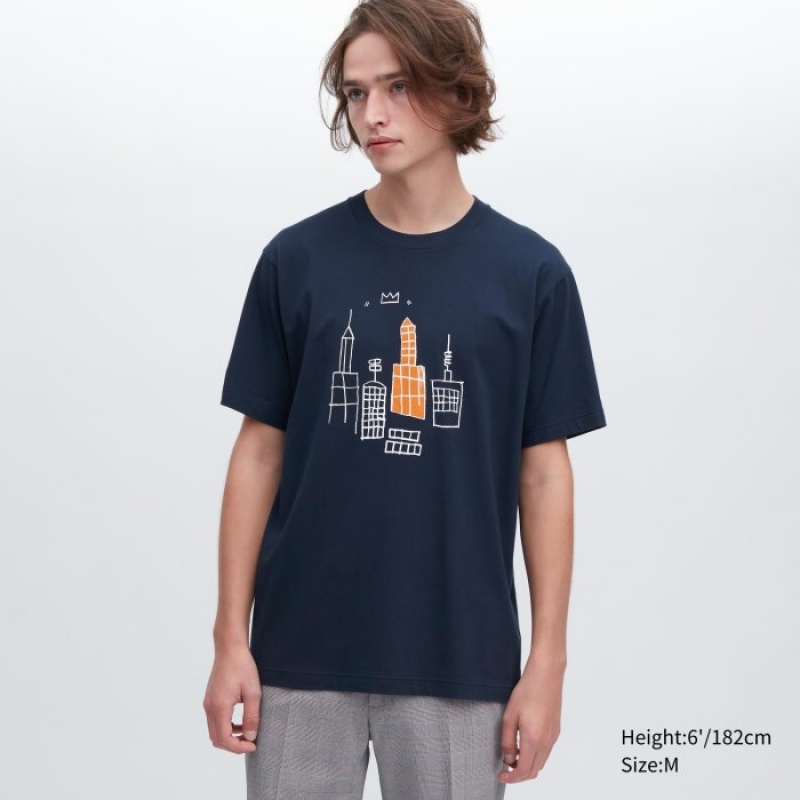 Navy Uniqlo UT Archive UT Short Sleeve Jean-Michel Basquiat Women T Shirts | 3993128