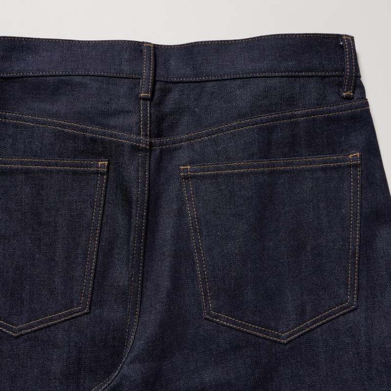 Navy Uniqlo U Selvedge Regular Fit Men Jeans | 8901304