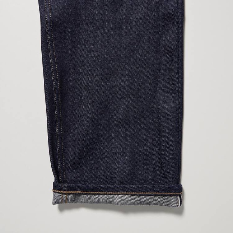 Navy Uniqlo U Selvedge Regular Fit Men Jeans | 8901304