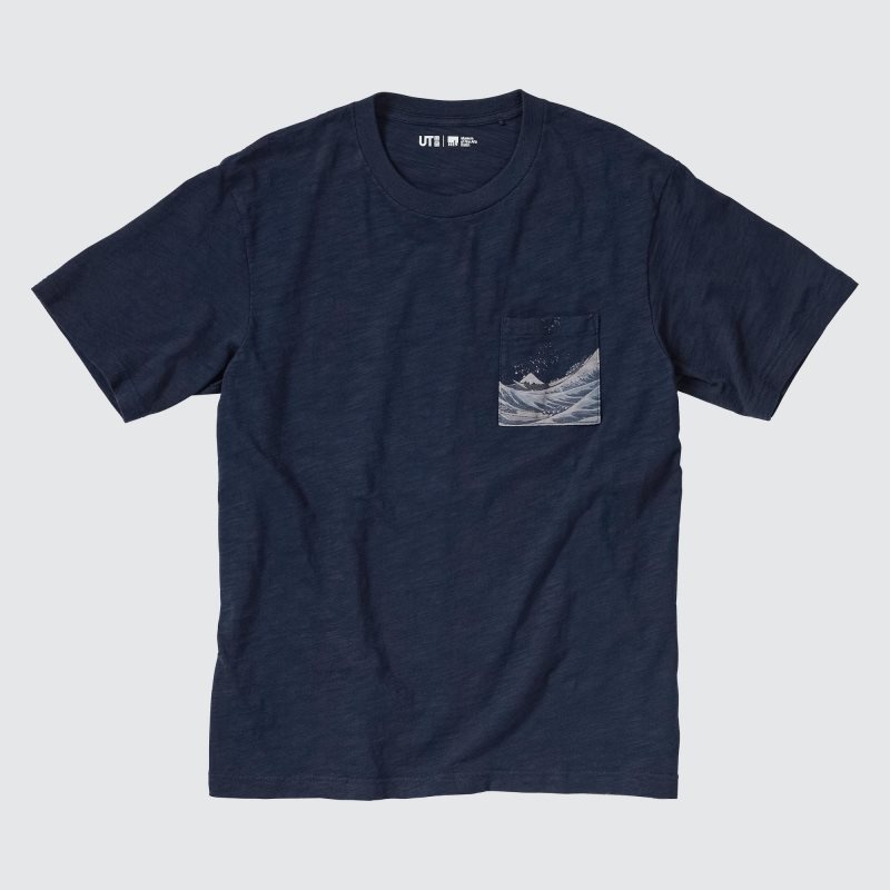 Navy Uniqlo Ukiyo-e Ut Short-sleeve Graphic Men T Shirts | 9219948