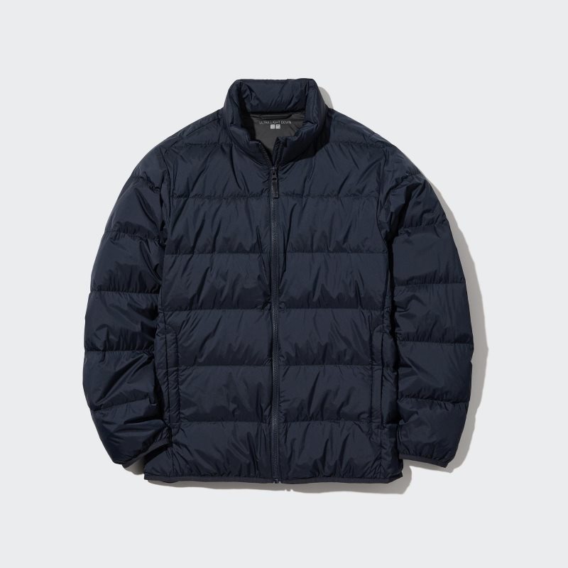 Navy Uniqlo Ultra Light Down 3d Cut Wide Quilt Men Jackets | 662478