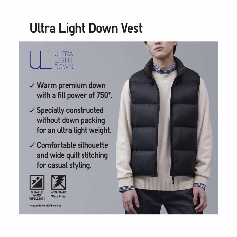 Navy Uniqlo Ultra Light Down Men Vest | 4480959