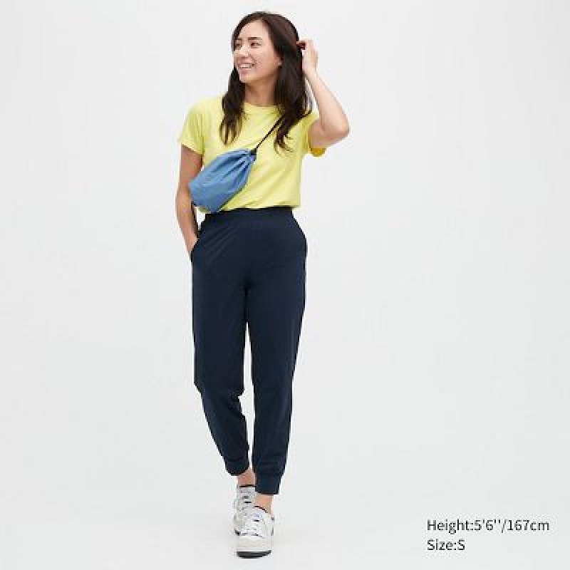 Navy Uniqlo Ultra Stretch AIRism Women Joggers | 5322252