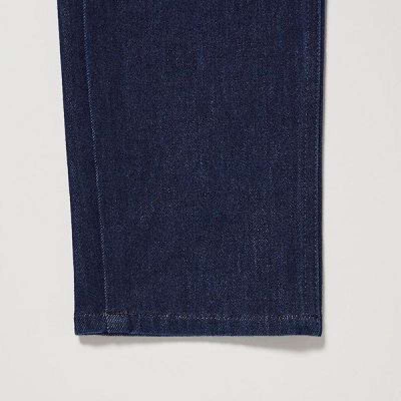 Navy Uniqlo Ultra Stretch Denim Women Pants | 6774829