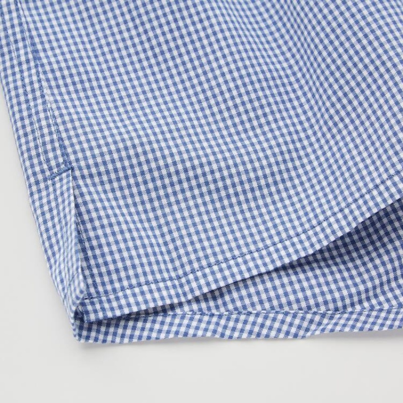 Navy Uniqlo Woven Checked Boxer Men Underwear | 2878813