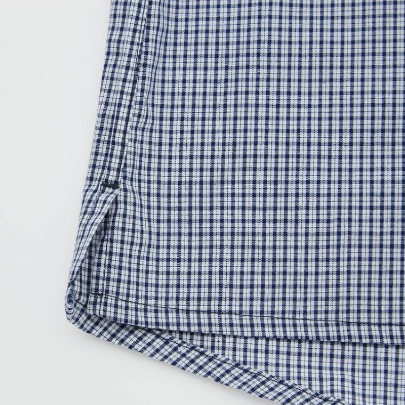 Navy Uniqlo Woven Checked Boxer Men Underwear | 7576442
