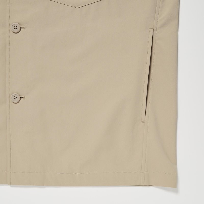 Olive Uniqlo Airsense Shirt Ultra Light Shirt Men Jackets | 8023161