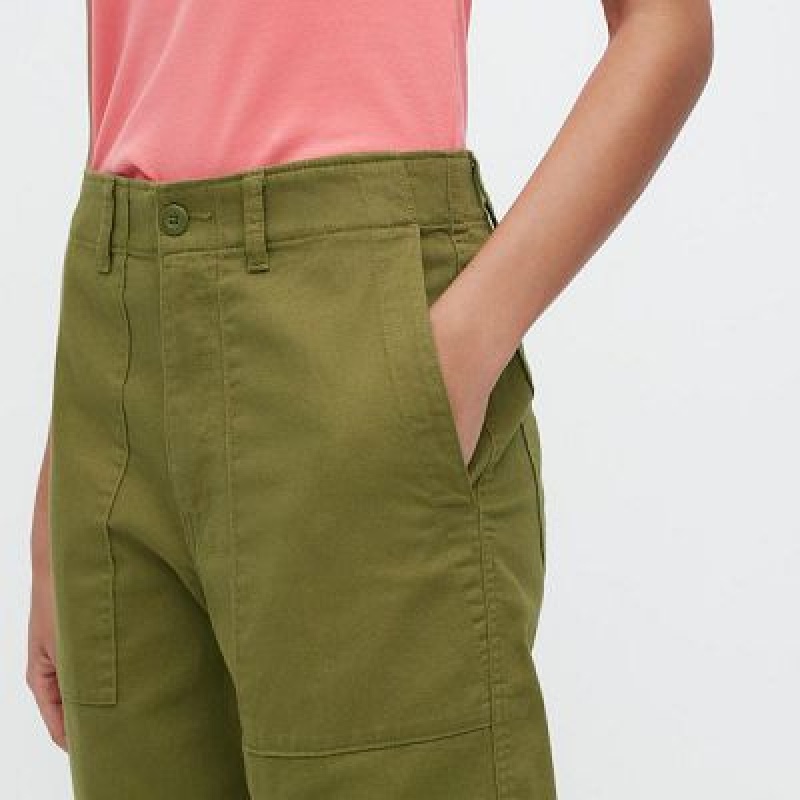 Olive Uniqlo Baker Women Pants | 3937516